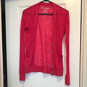 Aeropostale pink long sleeve button up blouse